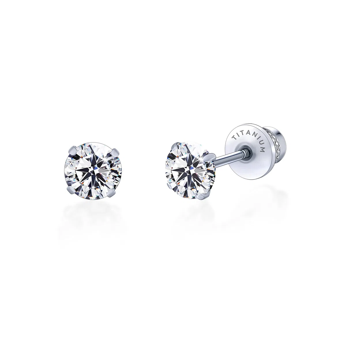 limerencia G23 Orecchini in Titanio Orecchini Uomo Diamante con Retro a Vite,Orecchini Anallergici con Zircone Cubica per Donna Bambina,Orecchini Senza Nichel per Orecchie Sensibili