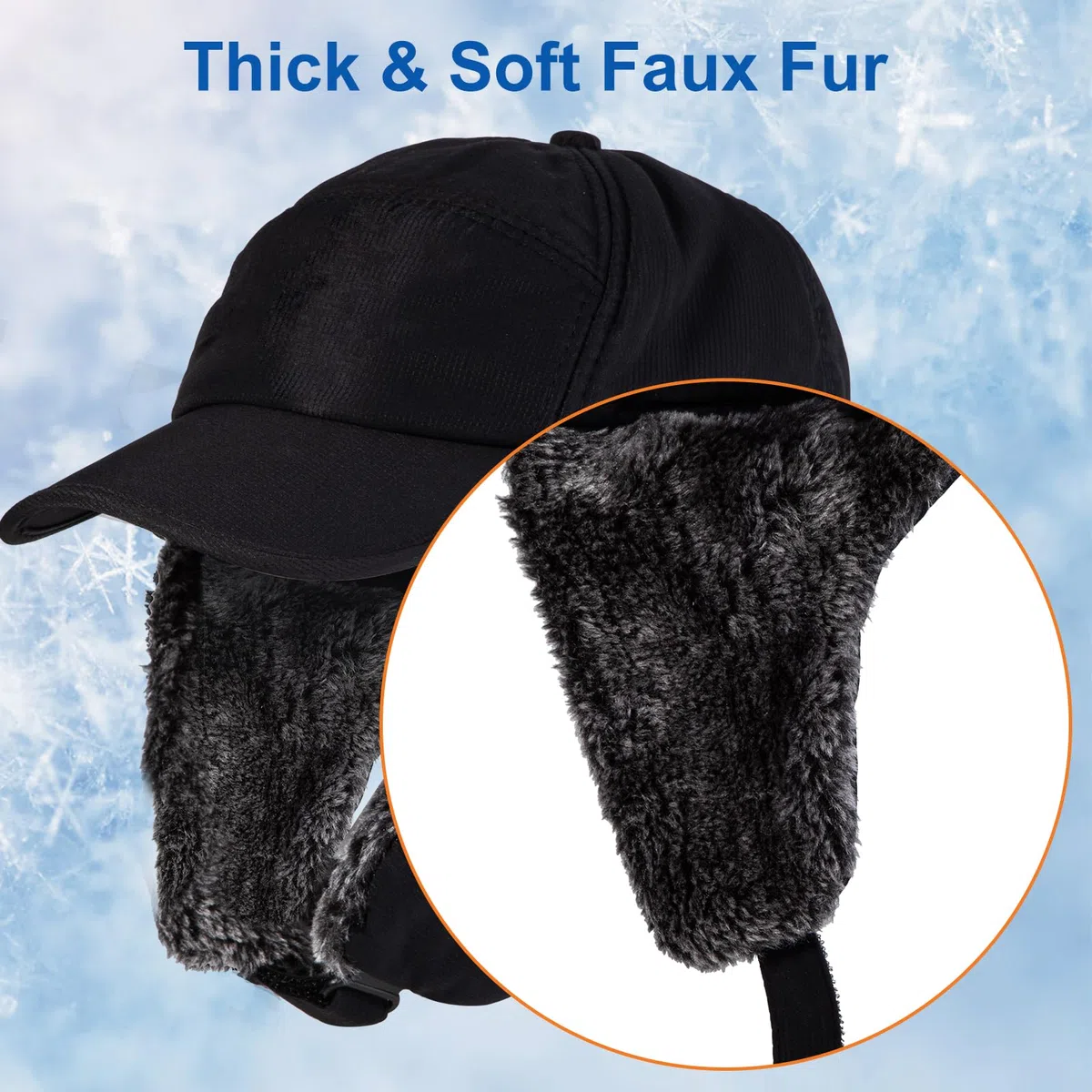 NONMON Cappello Aviatore Invernale Unisex, Uomo Donna Cappellino Bomber Caldo Ushanka Russo Trooper Trapper con Maschera e Orecchie, Impermeabile Antivento Berretto da Baseball per Ski Ciclismo