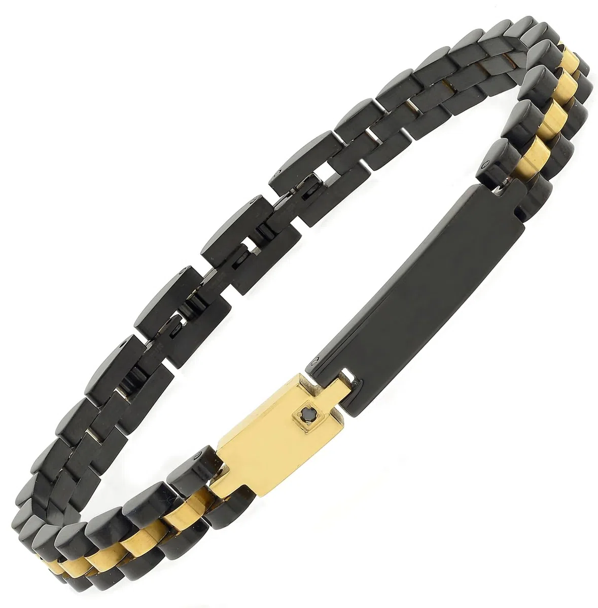 10:10 Bracciale uomo in acciaio inox, trattamento pvd - 23 cm - Braccialetto regolabile, comodo, resistente - Confezione regalo