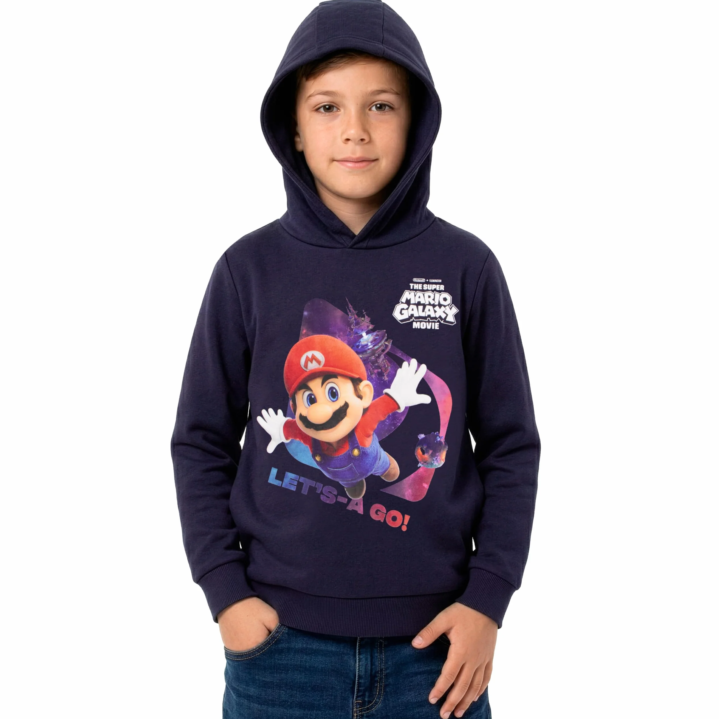 Super Mario Felpa con Cappuccio da Ragazzo, Felpa con Cappuccio Mario, Hoodie da Ragazzo Cotone, Hoodie Galaxy Movie