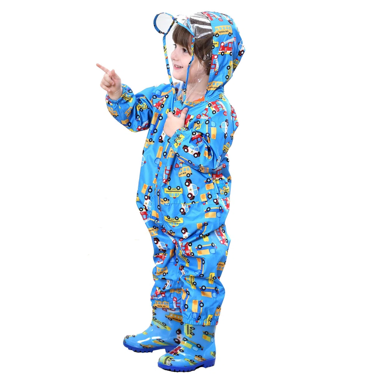 JinBei Bambino Impermeabile Bambini da Pioggia con Cappuccio Ragazzi Antipioggia Giacca Tuta Ragazze Tasca Cerniera Portatile Sportivo Jogging Impermeabili Scuola Unisex Bimbo Bimba 1-10 Anni