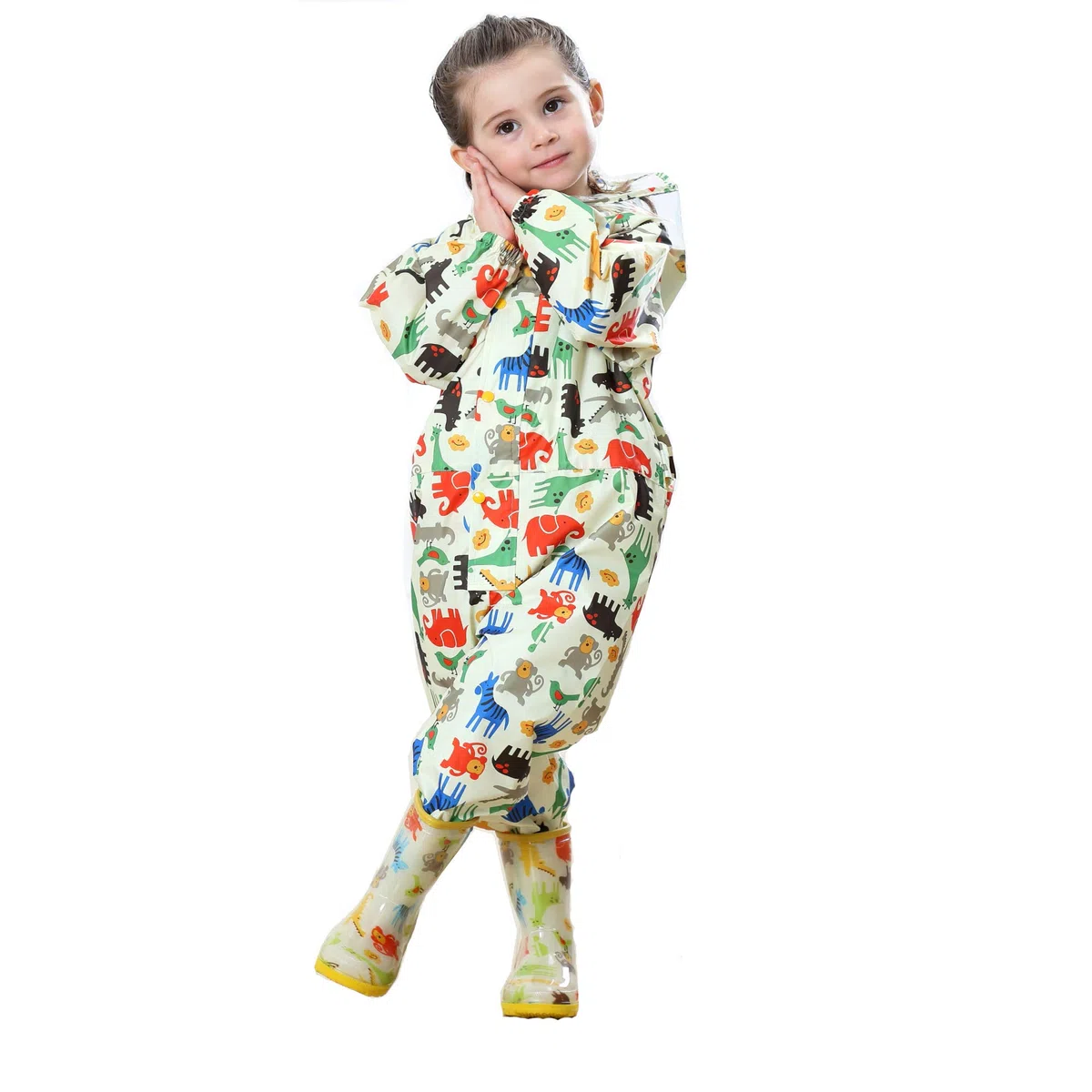 Impermeabile da Pioggia Bambini Ragazzi Ragazze con Cappuccio Antipioggia Giacca Tuta Portatile Sportivo Jogging Impermeabili Unisex Bambino Bimba Bimbo Scolaro 1-7 Anni