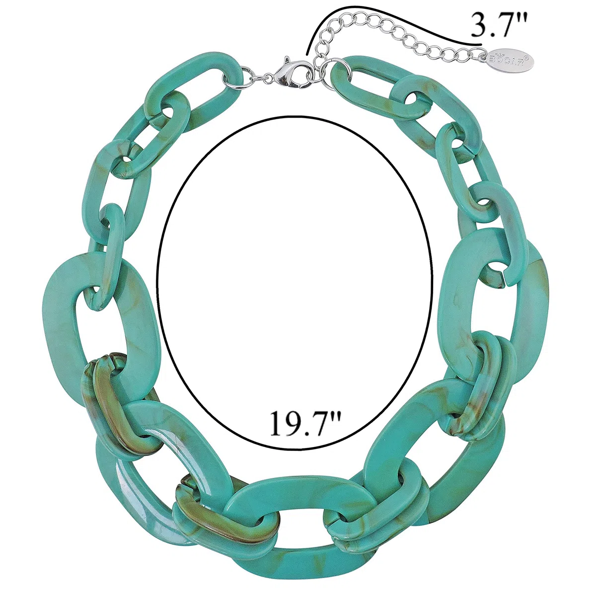 BOCAR Dichiarazione Chunky Fashion Vernice Acrilica Perline Girocollo Netto Catena Collana per Donne Regali