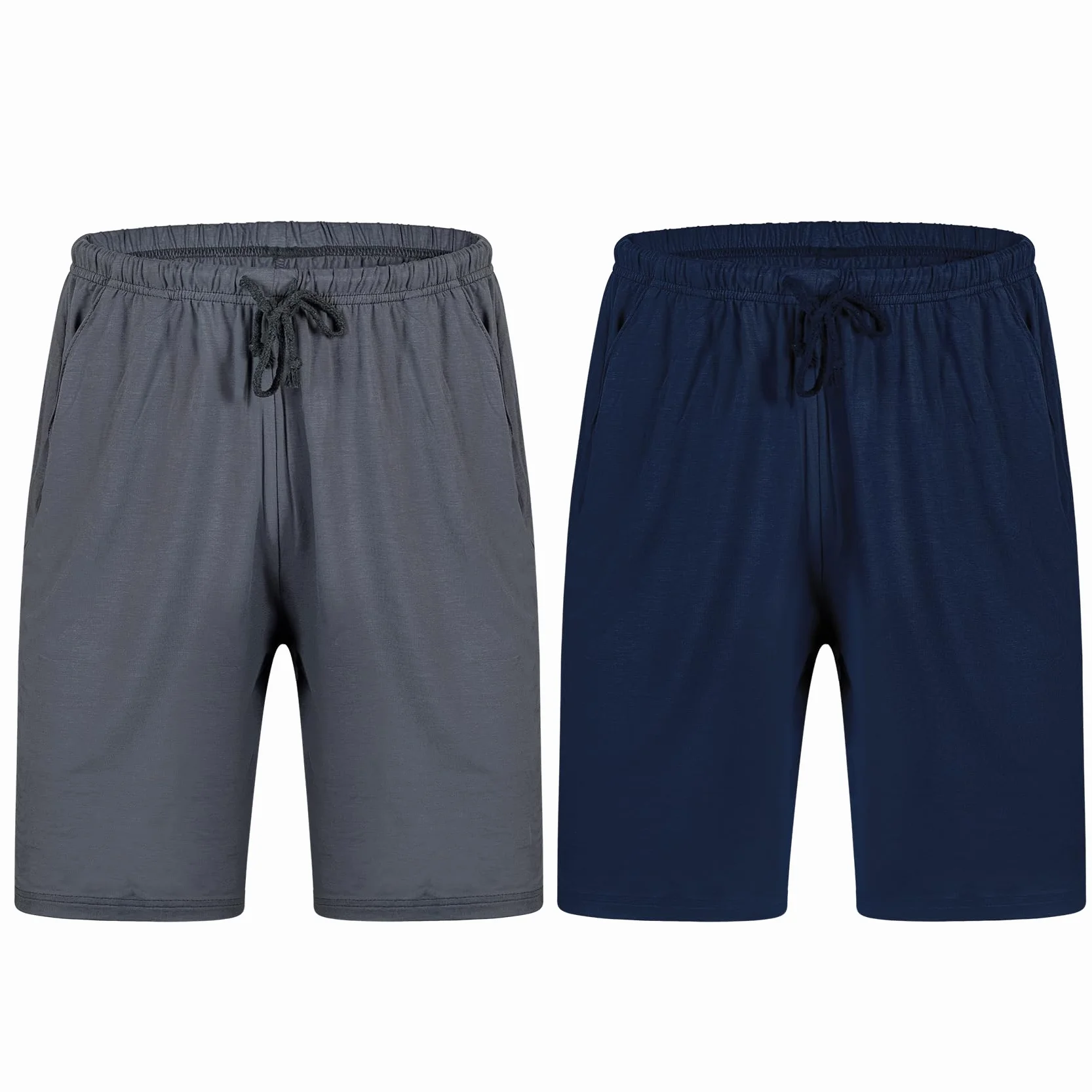 Chalier Cozy 2 Pezzi Pantaloni Corti Pigiama da Uomo Morbide Modal Shorts da Salotto Biancheria da Notte con Tasca e Girovita Regolabile