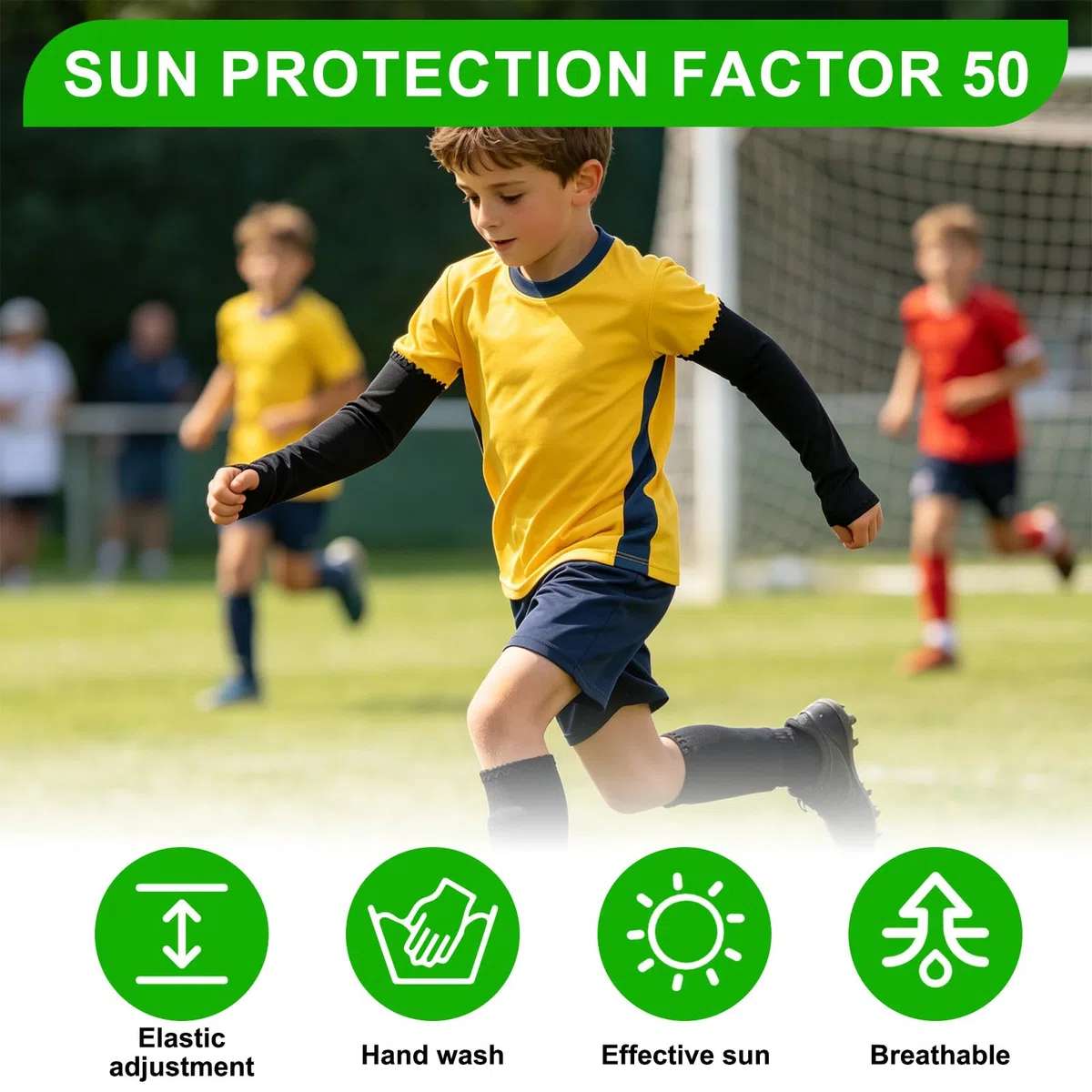 Braccio da pallavolo per bambini, 4 paia, maniche per bambini, protezione UV, per pallavolo, calcio, sport, ragazze, ragazzi, traspirante, elastico, accessorio per pallamano