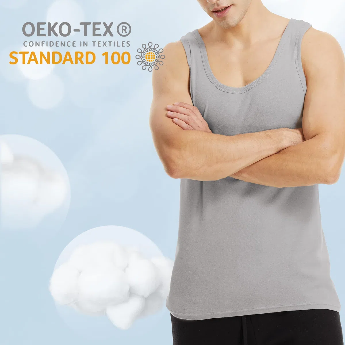 Falechay Canottiera Uomo Pacco da 5 100% Cotone Elasticizzato Fitness Canottiera Sportiva