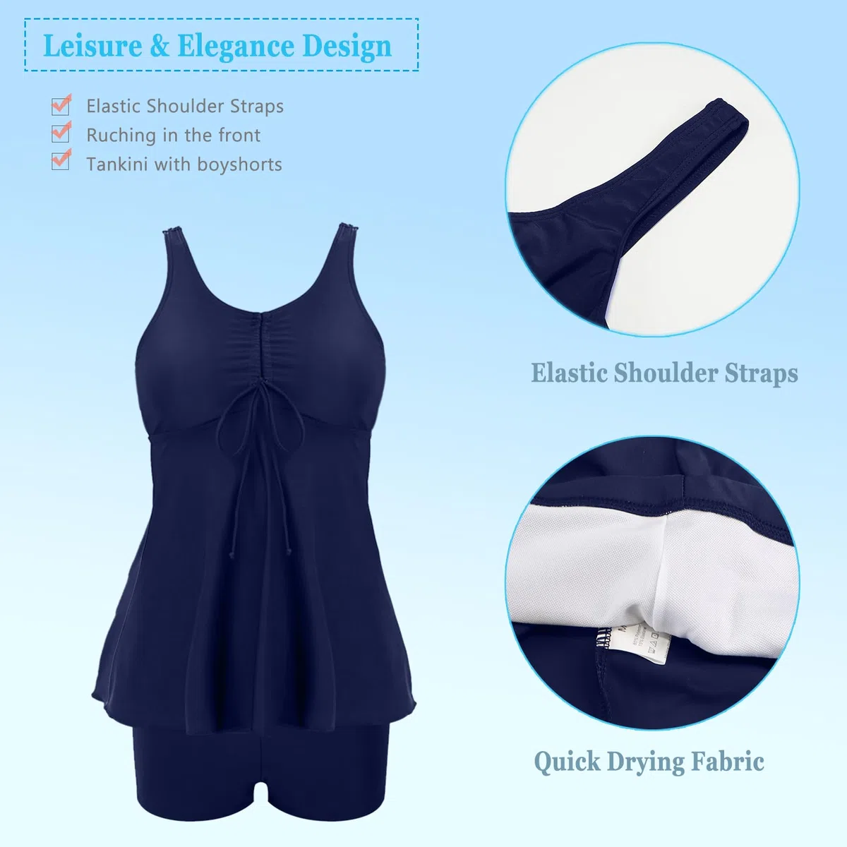 Costume da Bagno Donna Due Pezzi Tankini Donna Mare Push up Canottiera e Pantaloncini da Bagno Vita Alta Costumi Bikini per Mare Spiaggia Piscina