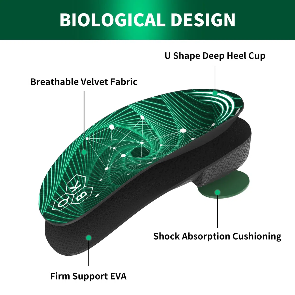 QBK Solette Scarpe Antinfortunistiche 3/4 Arco Alto Supporto Solette Ortopediche per Fascite Plantare Solette Anti Fascite Plantare per Piede Piatto Arco Alto e Sollievo Dolore, L