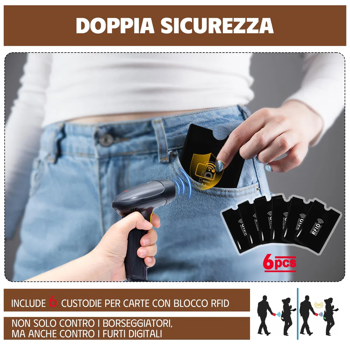 Zaino Antifurto Donna, Borsa Zaino Donna Elegante, Zainetto in Nylon, Zaini Piccola Casual Impermeabile con Custodie RFID, Convertibile da Spalla, Mano e Tracolla per Lavoro Viaggi Sportivo Scuola