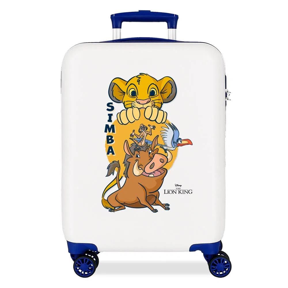 Disney Il Re Leon Simba & Friends Valigia per Bambini Rigida Chiusura a combinazione Laterale 4 Ruote Bagaglio a Mano è realizzato in ABS, un materiale rigido e leggero., Simba Friends, Taglia unica