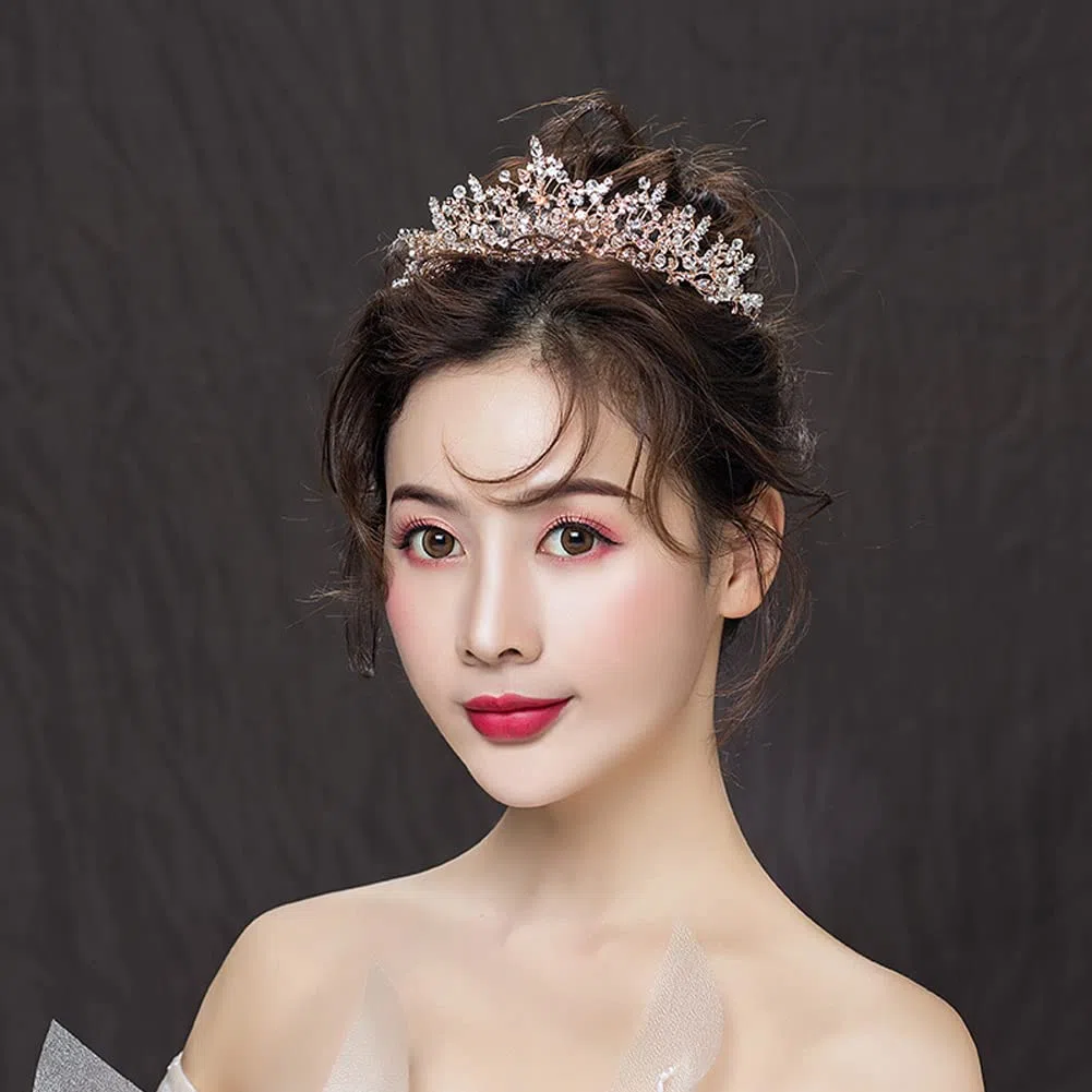 Tiara di cristallo per sposa, principessa, diadema nuziale, per matrimoni, balli di fine anno, feste di compleanno