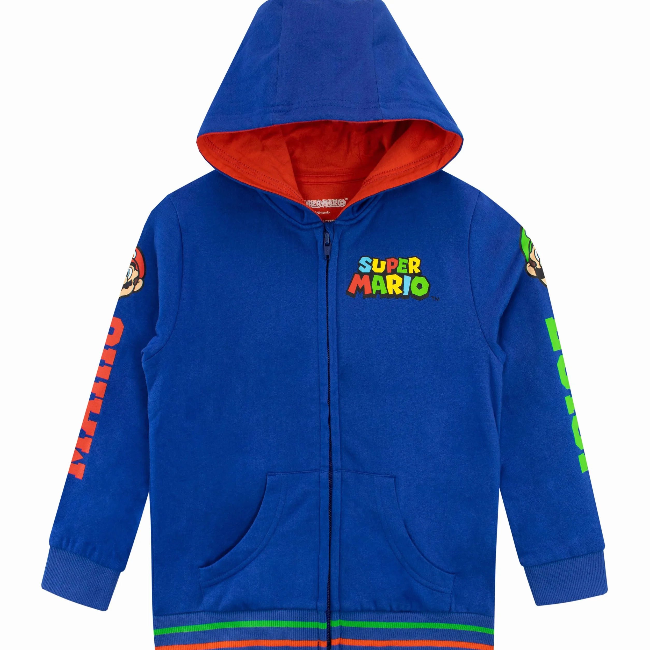 Super Mario Felpa Bambino | Luigi Felpe con Zip | Felpa con Cappuccio Gamer per Bambini