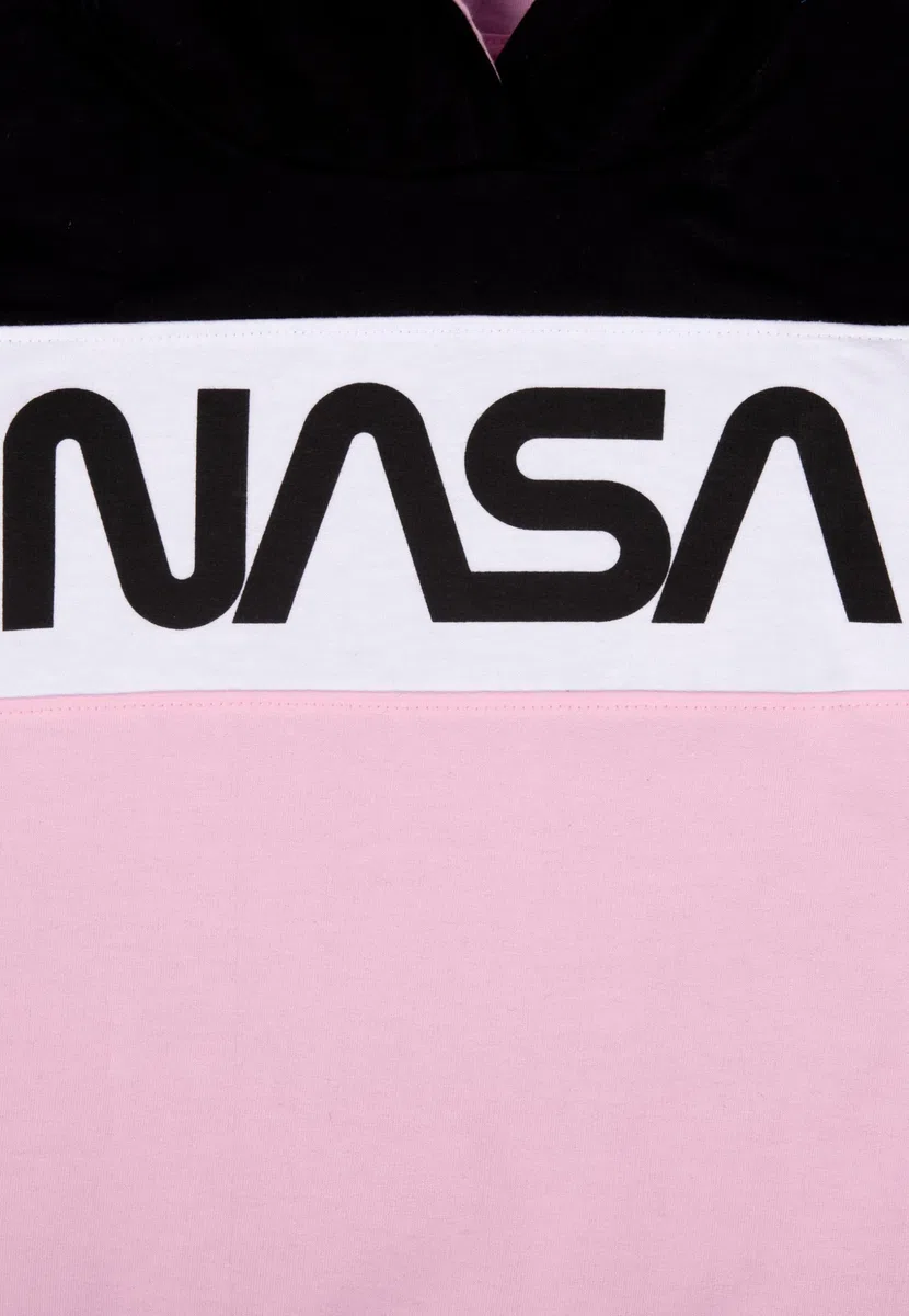 United Labels NASA - Felpa con cappuccio per bambine, con cappuccio, colore nero/rosa