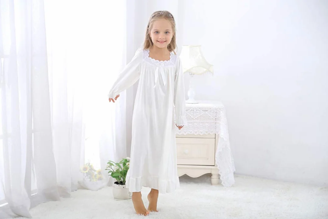 Verve Jelly Filles à manches longues chemise de nuit pyjamas enfant en bas âge robe de nuit pyjama princesse enfants chemise de nuit robes de nuit pour les filles