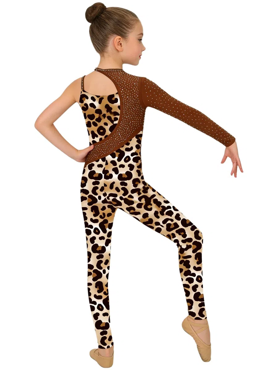 Tuta Intera da Ginnastica Artistica Bambina Body Danza Classica Moterna Monospalla Leotards Body da Pattinaggio Artistico Bodysuit Tutina Elegante