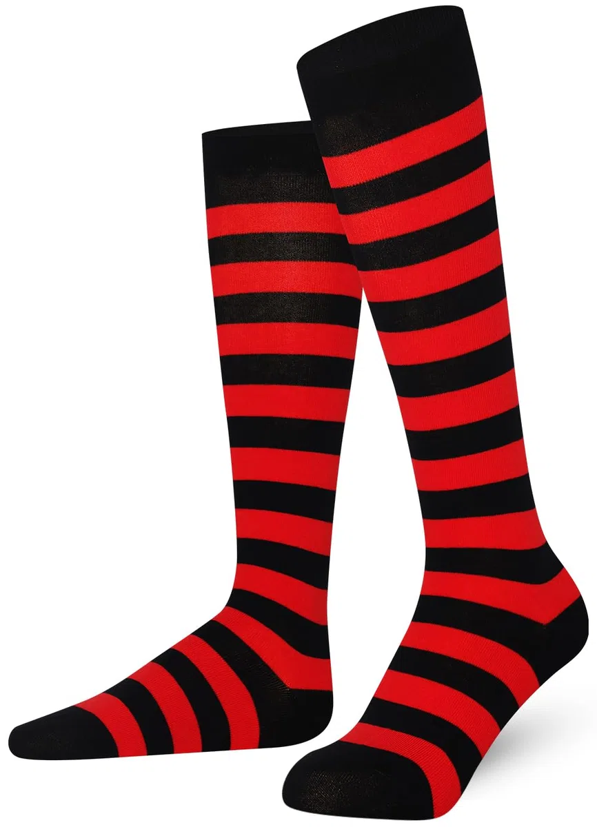 Mysocks, Calzini Alti Fino Al Ginocchio, 3 Paia Unisex Multi-Design, Cotone Pettinato Di Qualità, Punta Senza Cuciture