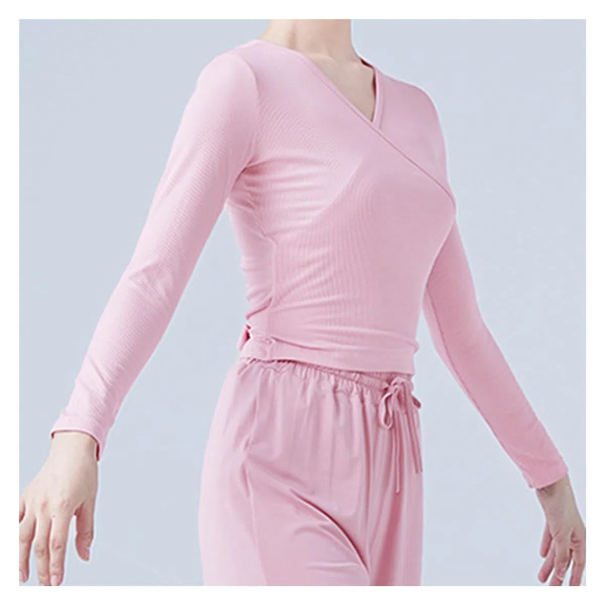 Scaldacuore Danza Body Classica Donna e Ragazza, Top Avvolgente, Manica Lunga, Danza Classica, Ginnastica, Maglioni complessivi, Cardigan riscaldante con Lacci(Nero,S)