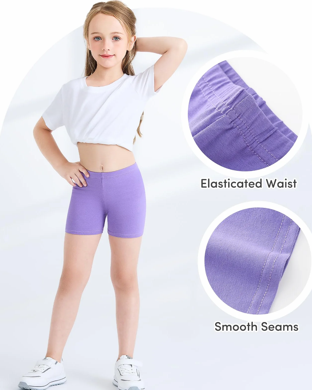 Adorel Pantaloncini Cotone Leggings Corti Pantaloni Estivi Bambina Pacco da 6