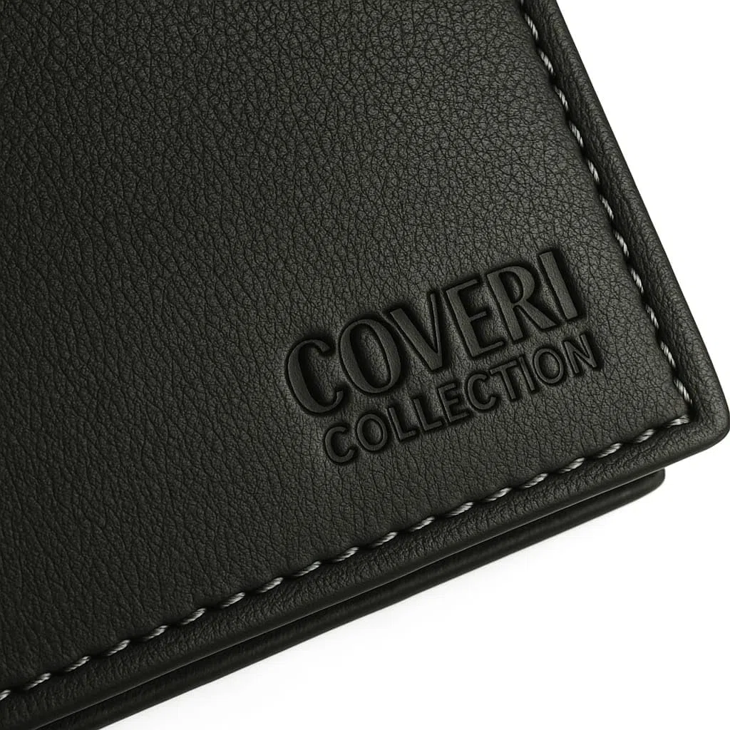 COVERI COLLECTION Portafoglio Uomo in Vera Pelle – Elegante e Resistente – Porta Carte, Documenti e Banconote – Confezione Regalo. (Nero)