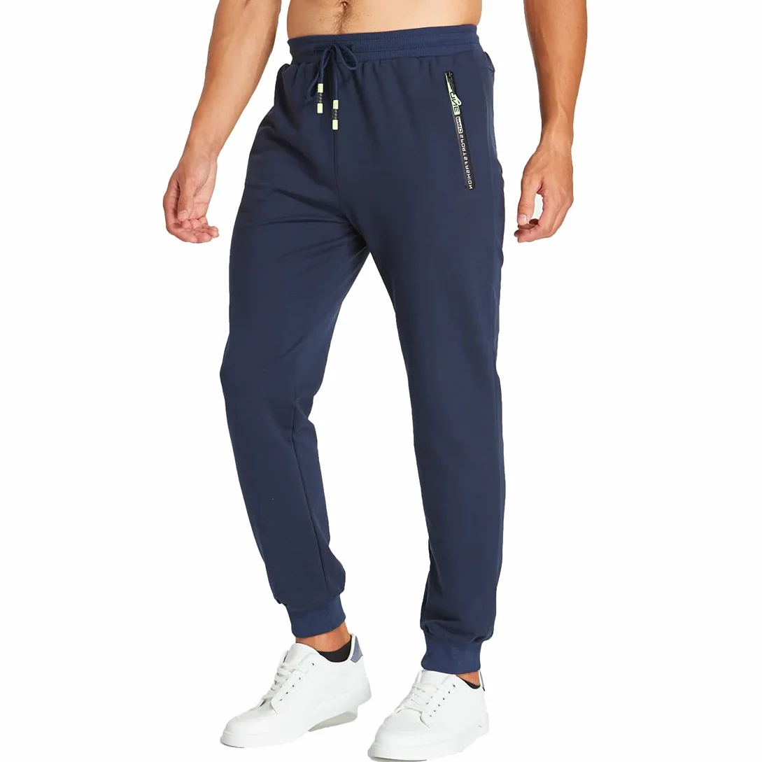 ZOXOZ Pantaloni Sportivi Uomo Cotone con Elastico in Vita con Tasche Zip