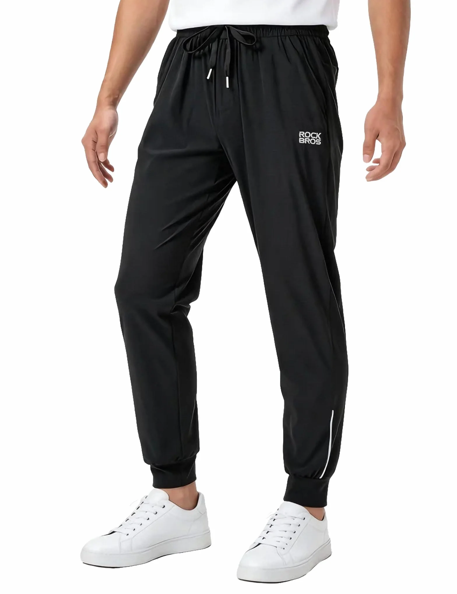 ROCKBROS Pantaloni Lunghi Ciclismo Estivo Uomo, Pantaloni Bici MTB Traspirante e Asciugatura Rapida Elastico, per Corsa Trekking Escursionismo, Nero