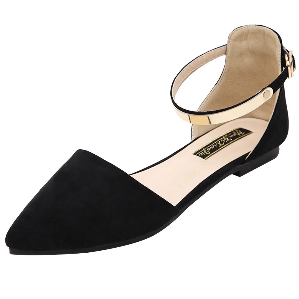 Donna Punta Velluto Ballerine Elegante D'Orsay Pumps Piatto Scarpe da Sera