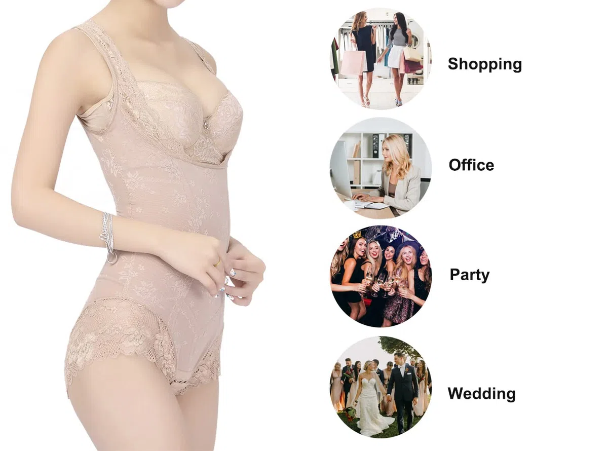KSKshape Shaper del Corpo Senza Cuciture Shapewear a Petto Aperto Body Slimmer per Pancia per Donne