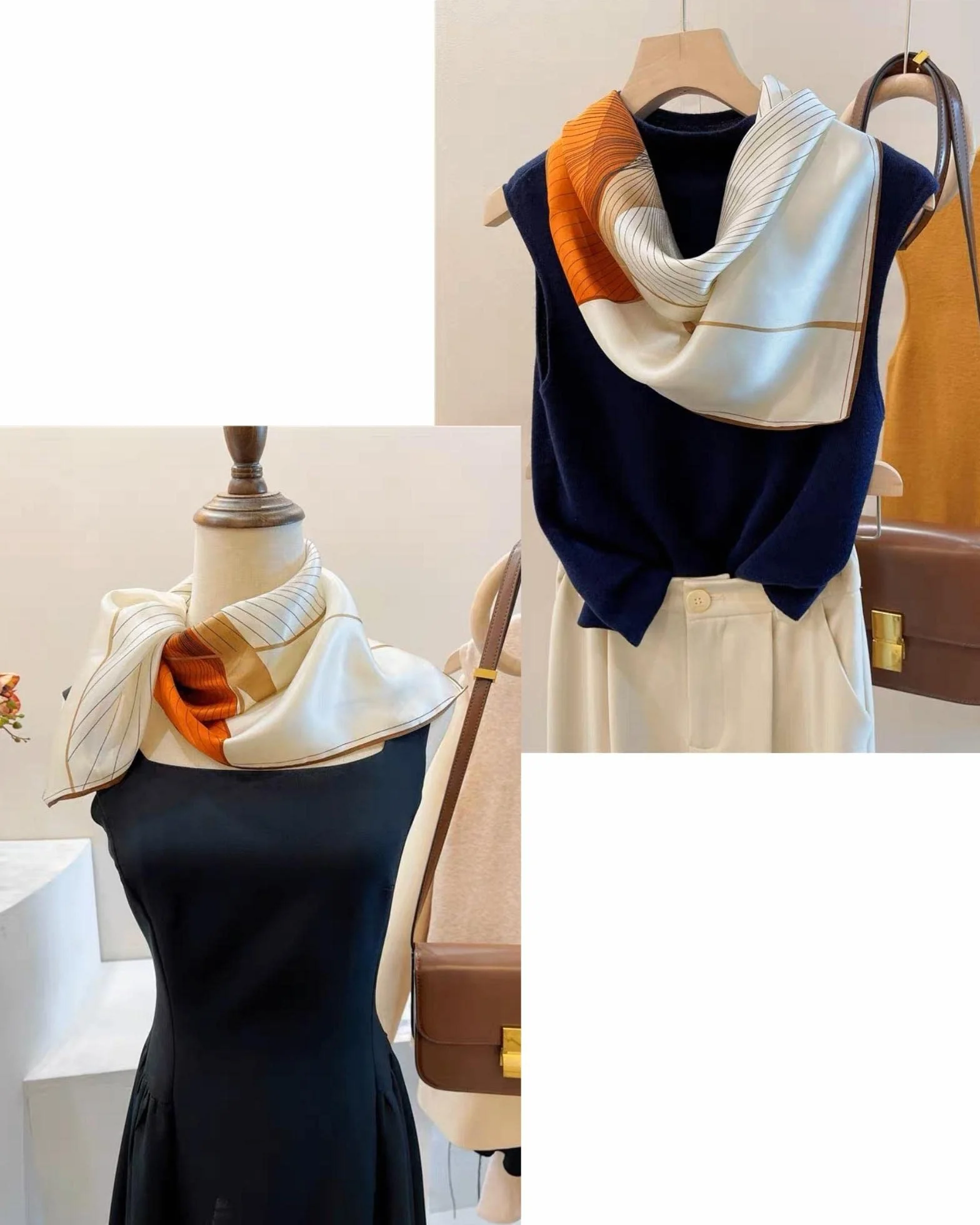 PoeticEHome Foulard in 100% Seta di Gelso Pura - Sciarpa Quadrata Donna Collo e Testa con Confezione Regalo - 68x68 cm