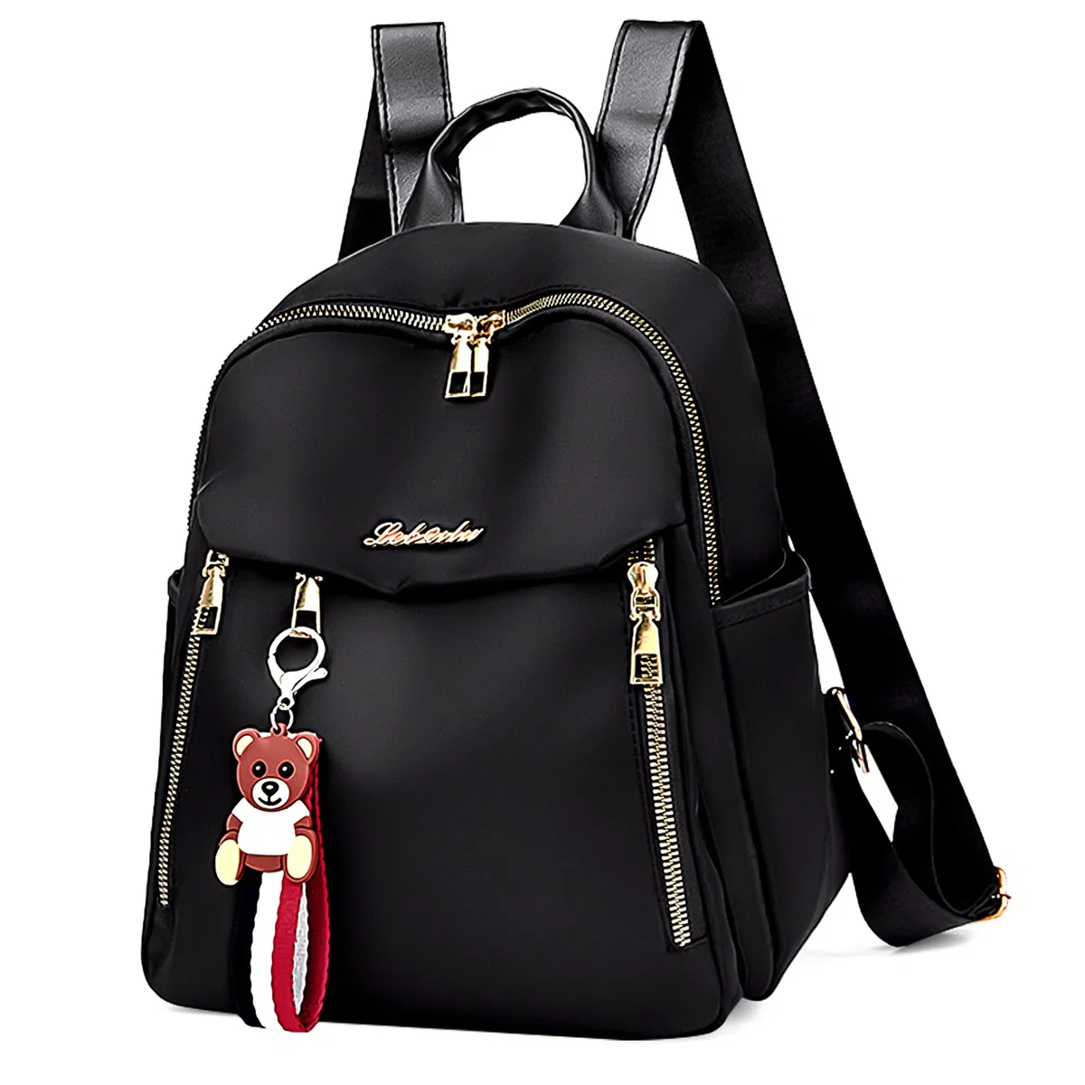 Zaino Donna Antifurto, Casual Borsa Tracolla Moda Zainetto Ragazza Leggero Impermeabile Viaggio Daypack Regolabile Piccolo Spalla per Scuola Lavoro Shopping Trekking, Nero