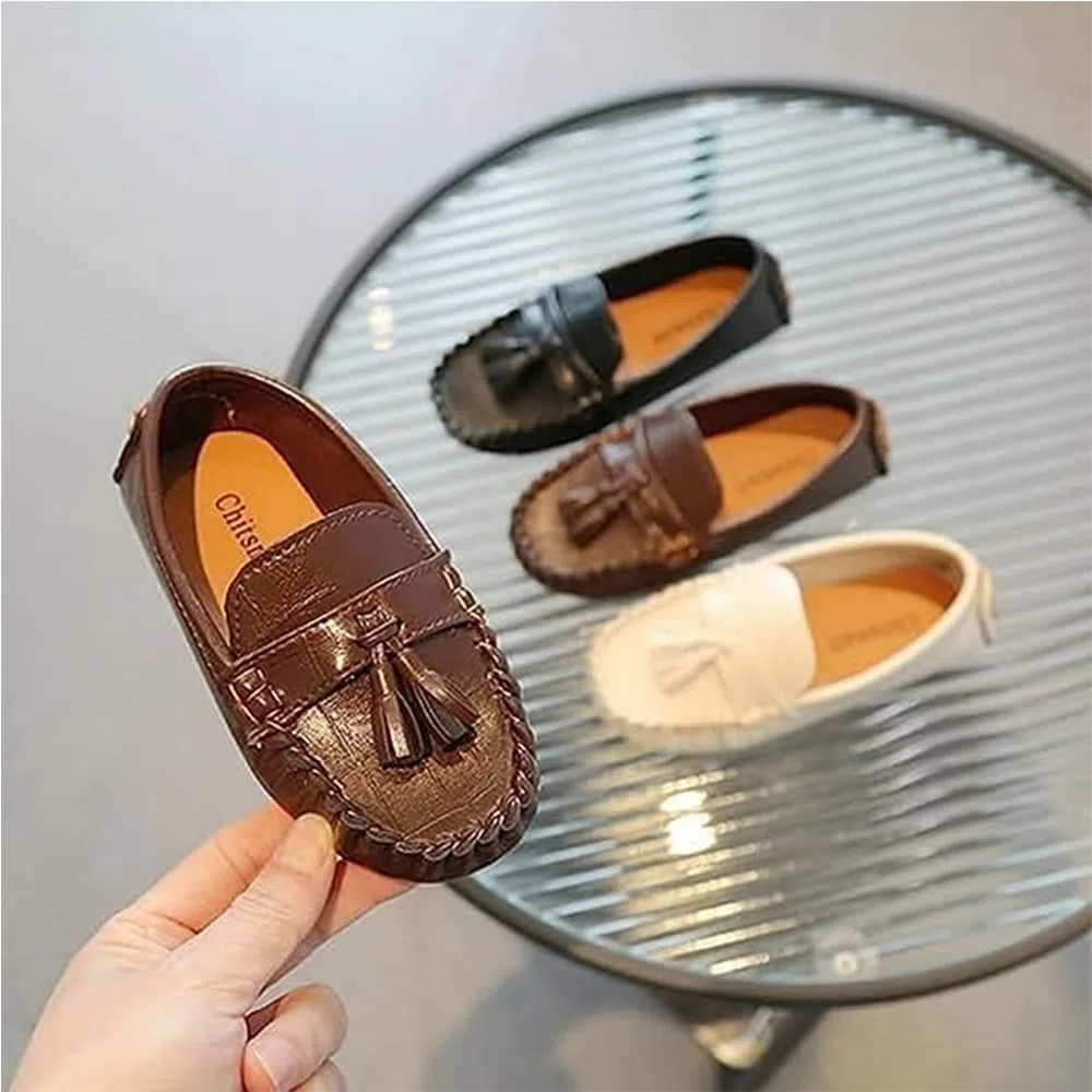 Mocassini Casual Unisex in Similpelle per Bambini Scarpe da Bambini con Suola Morbida, Antiscivolo e Comodo.