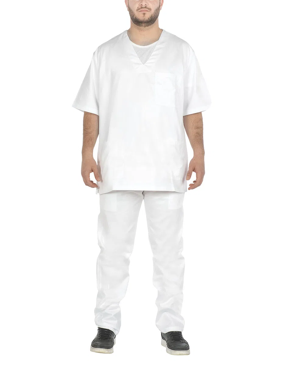 C.B.F. - Produzione professionale abbigliamento da lavoro Divisa Sanitaria Ospedaliera Uomo Donna in 100% Cotone Sanforizzato - Casacca e Pantalone - Infermiere OSS Estetista