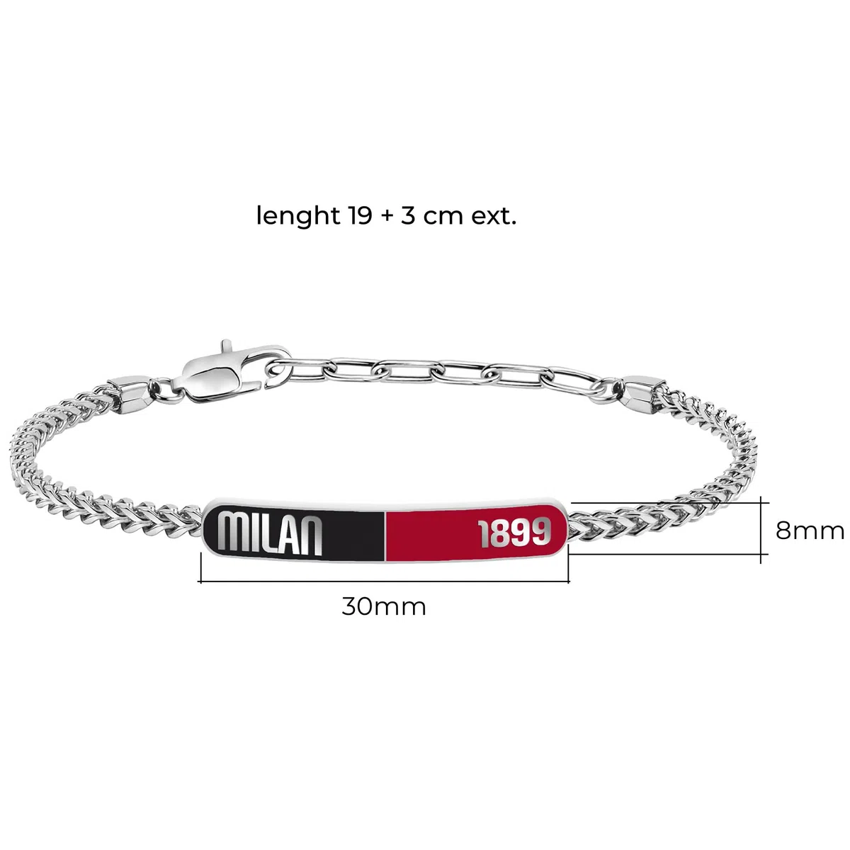 Clondo Bracciale Uomo Donna Milan in Acciaio – Collezione Ufficiale Calcio – Accessorio Elegante e Sportivo con Logo – Idea Regalo per Tifosi – Vari Modelli Disponibili