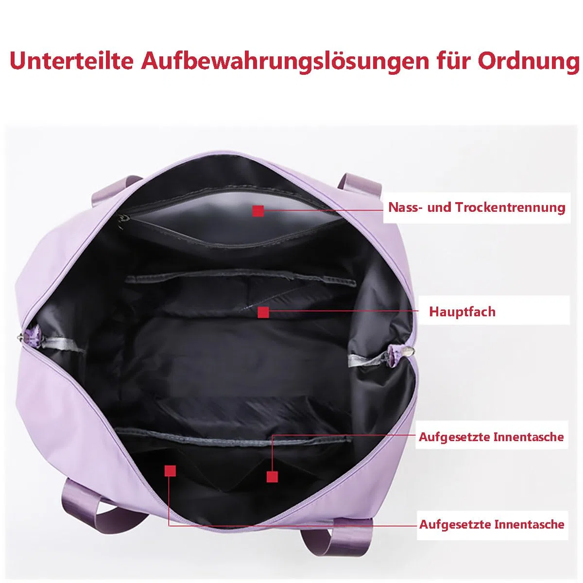 Cocoletti - Borsa da viaggio pieghevole per bagaglio a mano, 40 l, per bagagli a mano, separazione bagnata e asciutta, Colore: rosa., Grande capacità