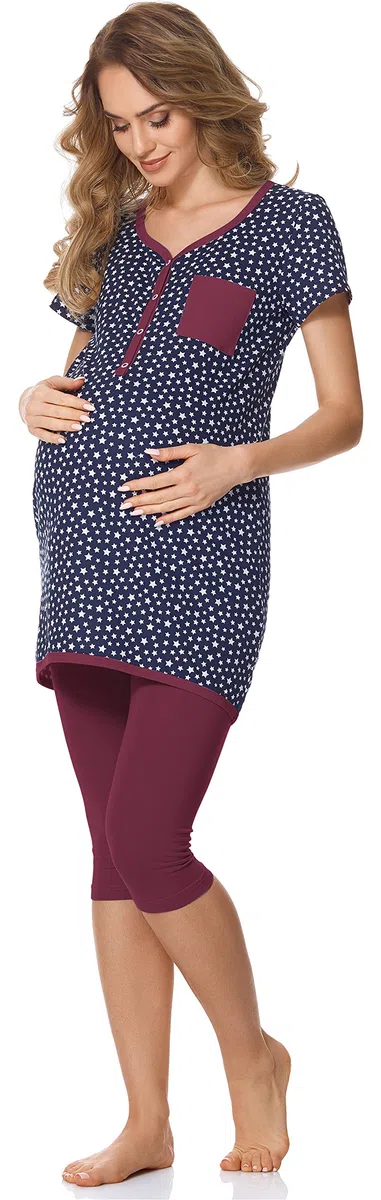 Bellivalini Pigiama Premaman con Funzione Allattamento BLV50-126