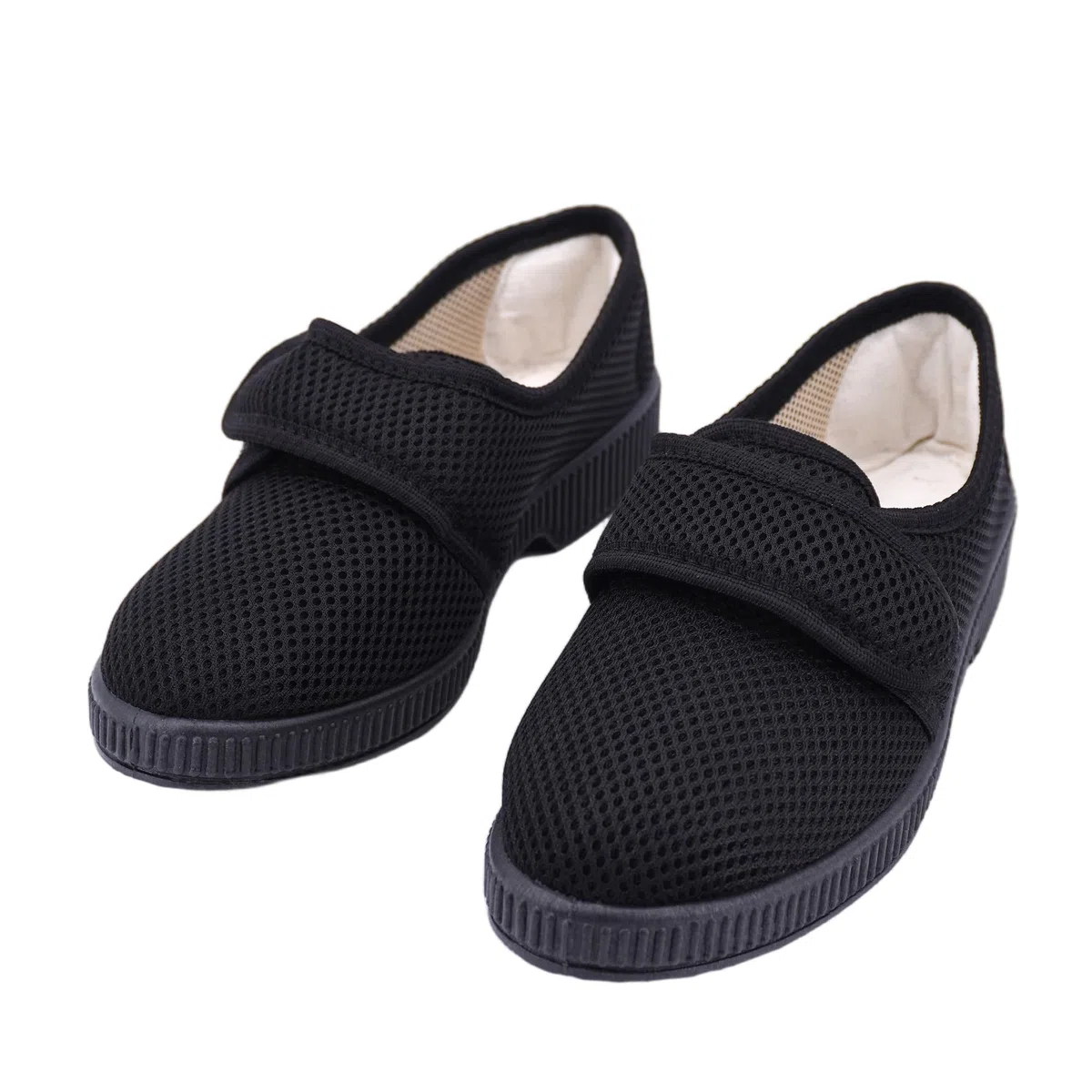 JOMIX Pantofole Anziane con Strappo Ciabatte Donna con Chiusura Regolabile Scarpe Traspirante da Casa Antiscivolo Morbida e Comoda per Terza Età