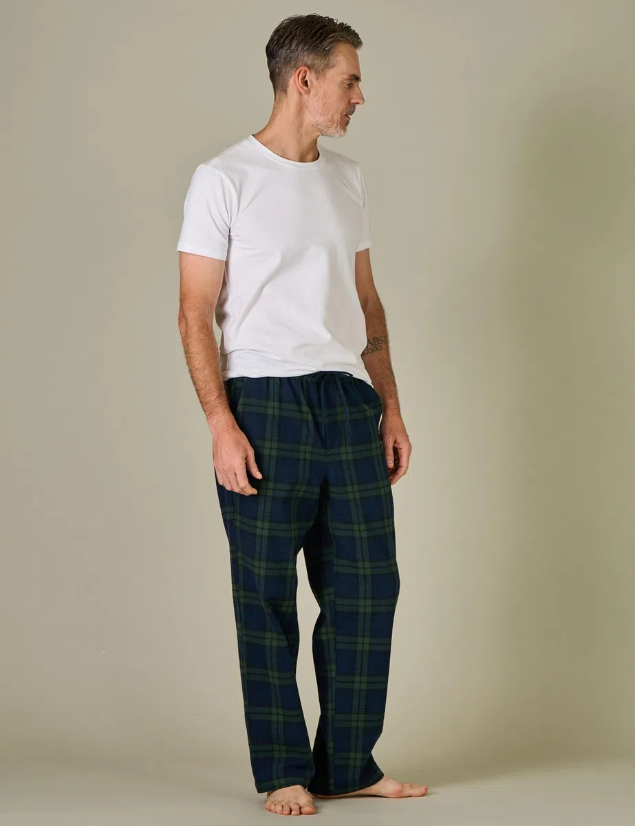 LAPASA Pantaloni Pigiama Uomo a Quadri, Pantaloni da Casa Lunghi Comodi con Tasche Laterali (M39 Flanella di Cotone / M128 Micropile)