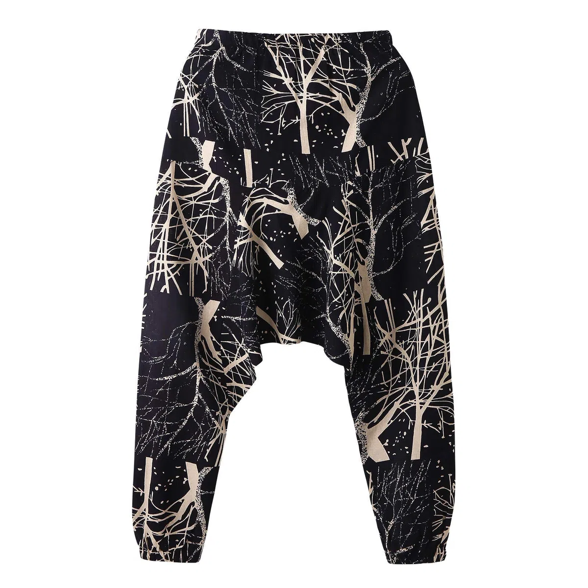Pantaloni Hippie Harem Pants Moda Casual Moda Sciolto Puro Colore Puro Hip Hop Stile Cotone e Lino Lunghezza Pants