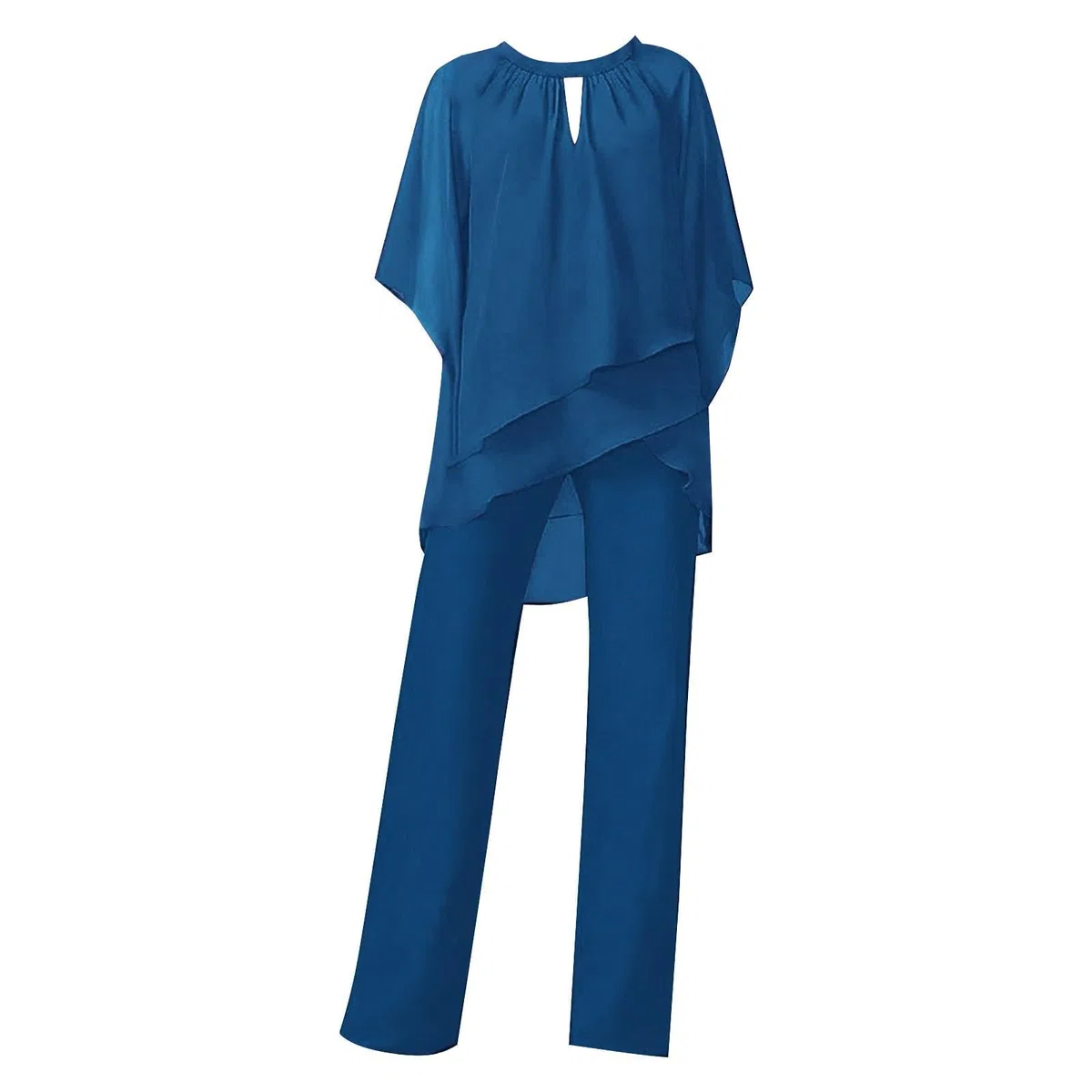 Tuta Donna Elegante Cerimonia 2 Pezzi Completi di Pantaloni a Gamba Larga Moda Vestito Casual Completi Senza Maniche Tinta Unita Set Completo Sexy Formale Playsuit Chic per Matrimoni e Feste