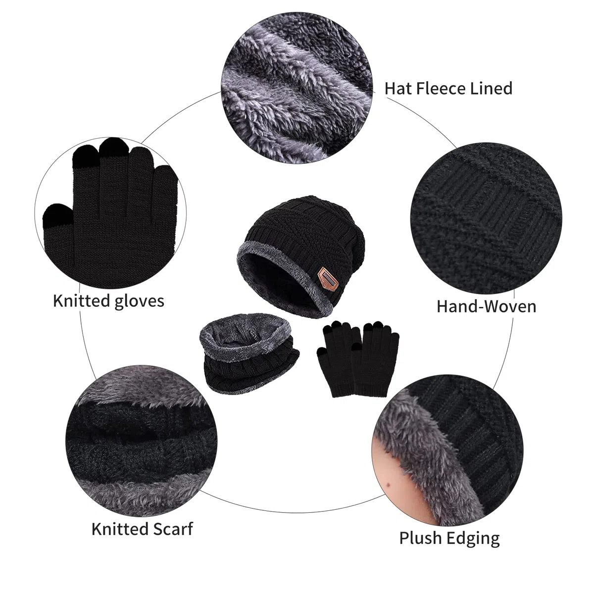 Cappello Bambini Invernale Berretto Guanti Sciarpa Bambino Scaldacollo Termico Cappello a Maglia Beanie Foderato in Pile Guanti Touchscreen per Ragazzi Ragazze 5-10 Anni