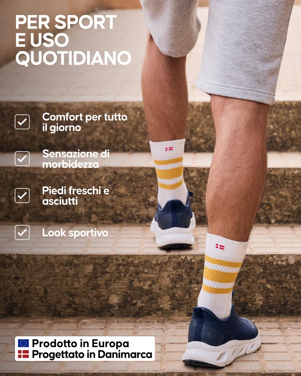 DANISH ENDURANCE Calze Tennis Unisex, Calzini Cotone Uomo e Donna, Sportivi e Traspiranti, 3 o 6 Paia