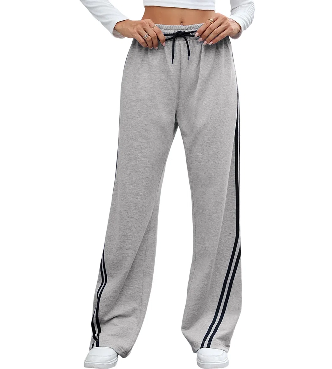 Pantaloni da Jogging Donna Larghi Pantaloni Sportivi Donna a Vita Alta Pantaloni della Tuta Allenamento Comodi Pantaloni Palestra Casual