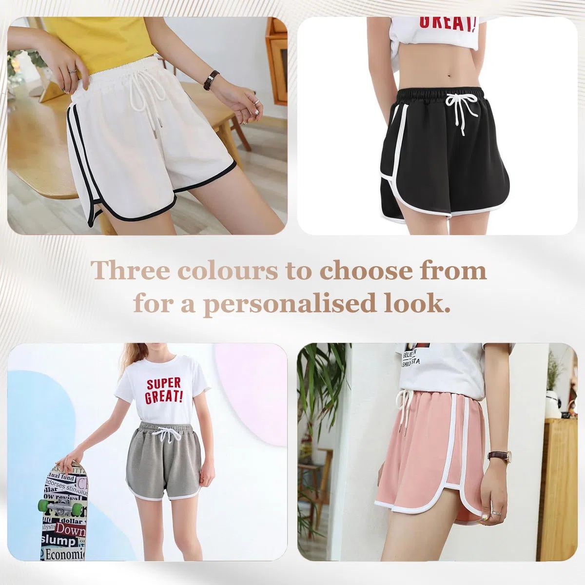 Pantaloncini sportivi da ragazza, estivi larghi 8-14 anni, pantaloncini sportivi colorati, per casual, spiaggia, scuola, confezione da 3