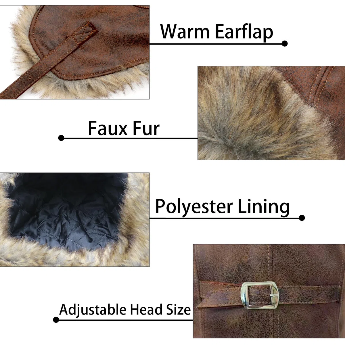 Lifup Inverno Sci Cappello Unisex, Cappello da Aviatore Cappelli con Pelliccia Sintetica, Cappello con Paraorecchie per Sci attività Sportive All'aperto