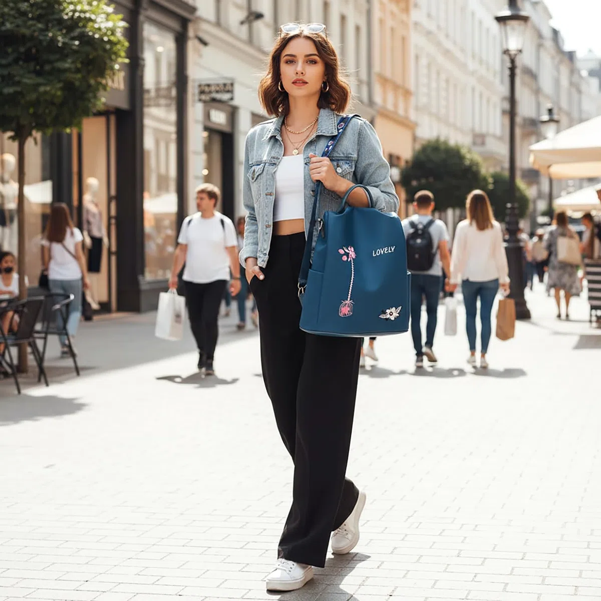 Zaino Antifurto Donna, Borse Zainetto Donna Impermeabile, Borsa a Tracolla Moda per Uscire, Lavoro, Viaggio, Scuola, Università