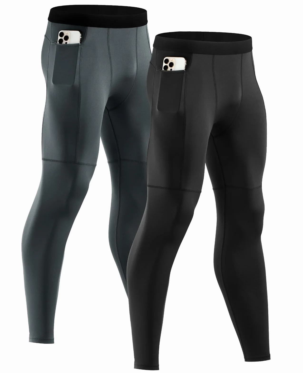 Niksa 2 Pezzi Leggings Sportivi Uomo Collant Running Fitness Pantaloni di Compressione
