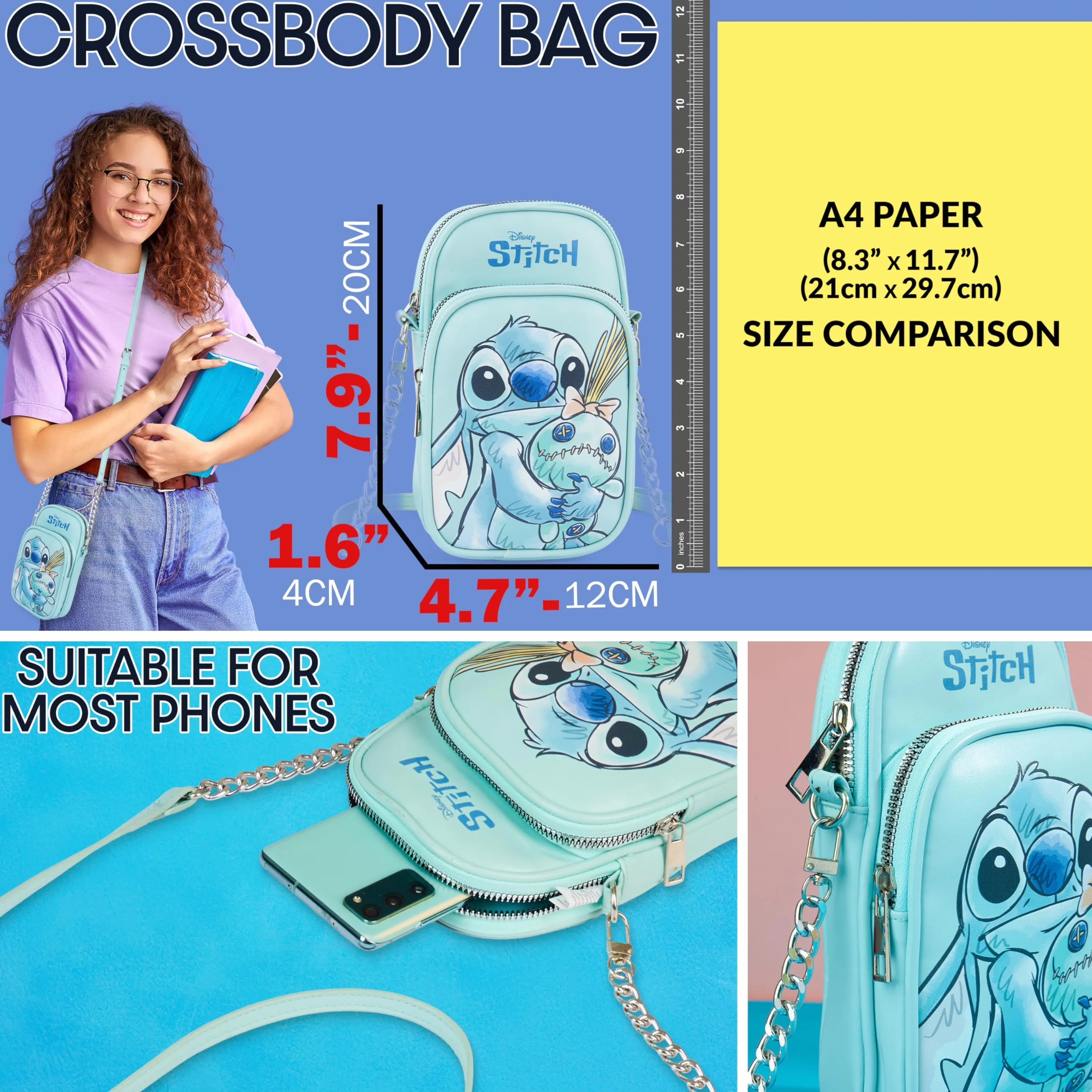 Get Trend Borsa Tracolla Ragazza, Borsetta Porta Cellulare con Cinturino Regolabile per Viaggio, Idee Regalo Bambina
