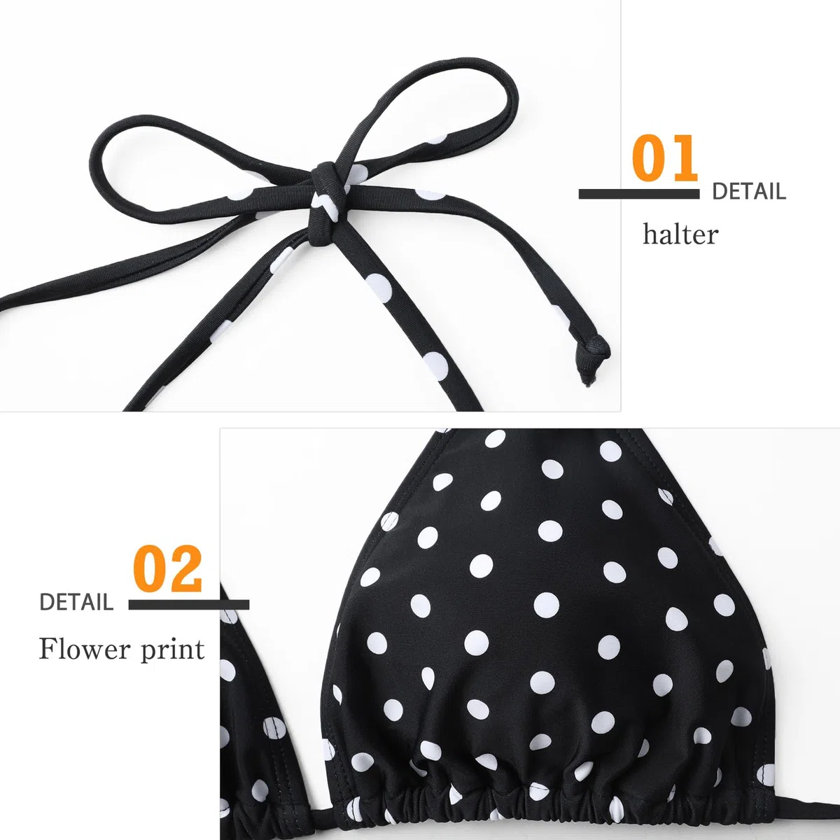 Genfien Costume da Bagno Donna Due Pezzi Bikini Set Halter Costumi da Mare Reggiseno Bikini Top Triangolo Tanga Abiti da Spiaggia Brasiliano Beachwear Swimwear