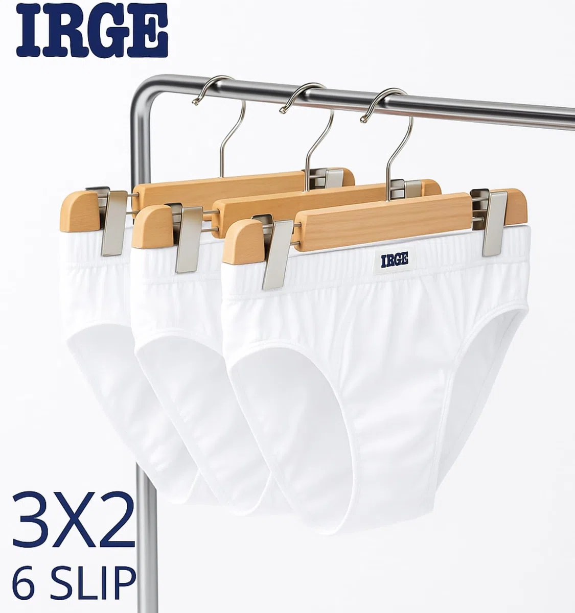 Irge - Slip Uomo Cotone 100% (Pacco da 6) Set di Mutande da Uomo Cotone Bianche e Colorate Intimo Underwear