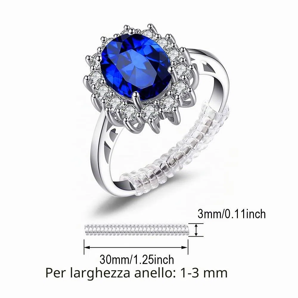 JewelryPalace Kate Middleton Anello Halo Donna Argento 925 Con Pietre Preziose Colorate, Princess Diana William Anelli Dorati in Oro Con Pietra Ovale, Fedina Zirconi Oro Rosa Set Gioielli
