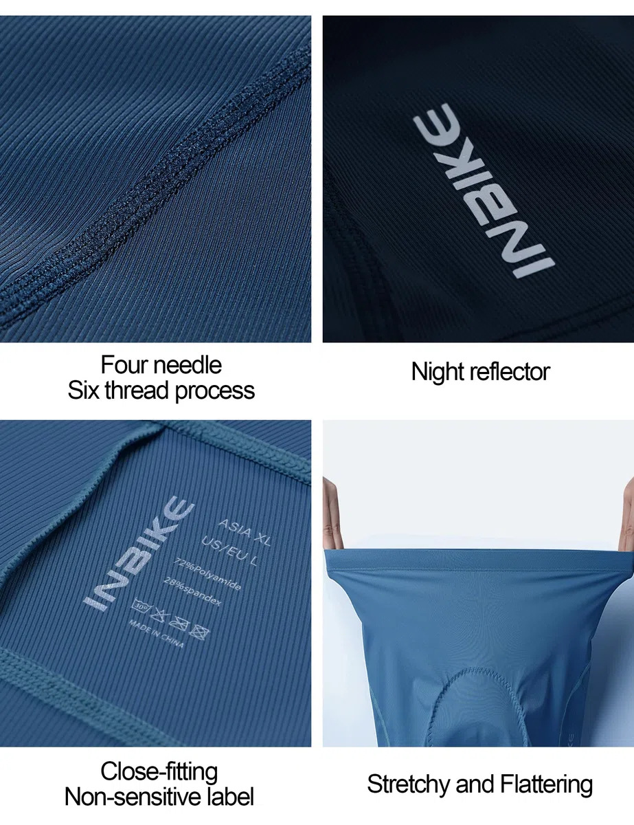 INBIKE Pantaloncini Ciclismo Uomo Intimo Ciclismo con Fondello Pantaloncini Bici Imbottiti Gel Traspirante Boxer Bici Biancheria Mutande MTB